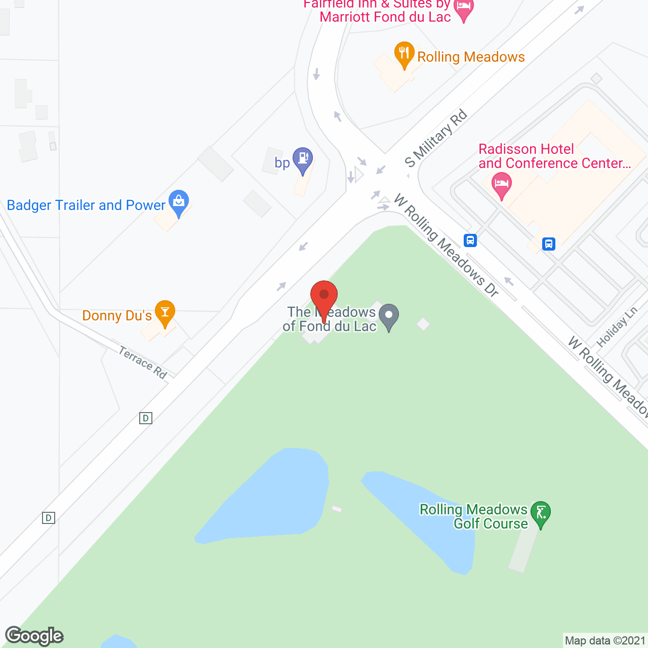 Map of the neighborhood around Rolling Meadows Nursing Home