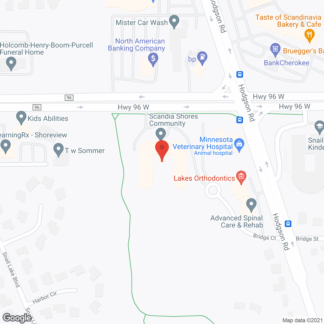 Map of the neighborhood around Scandia Shores