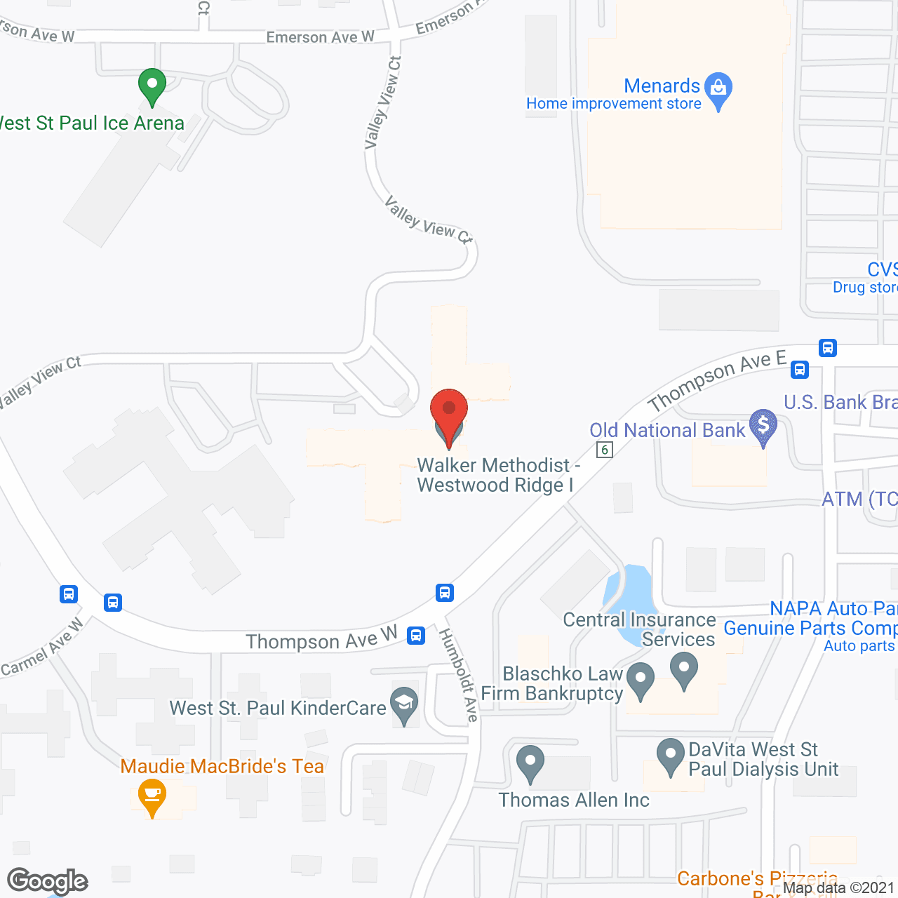 Map of the neighborhood around Walker Methodist at Westwood Ridge