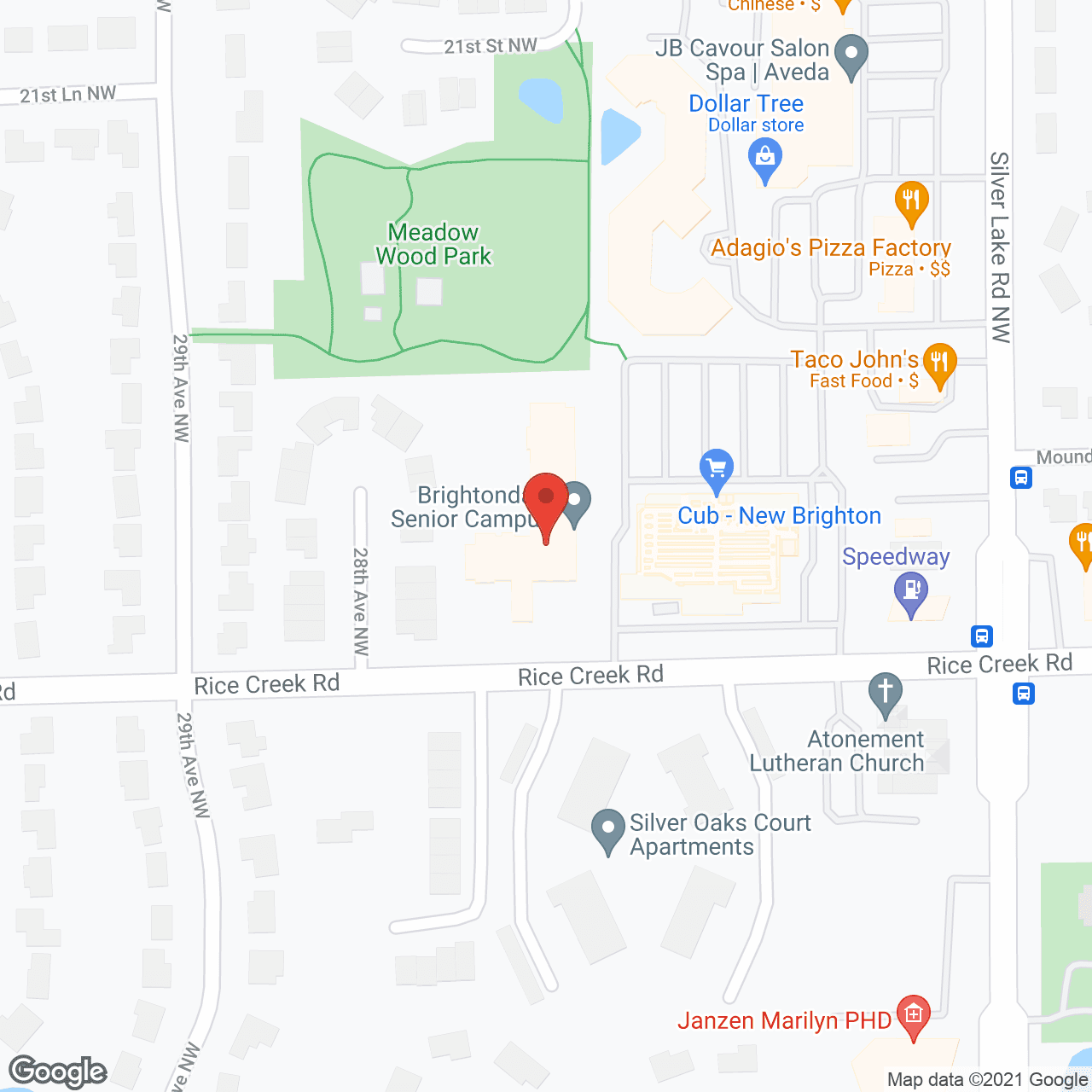 Map of the neighborhood around Brightondale Senior Campus