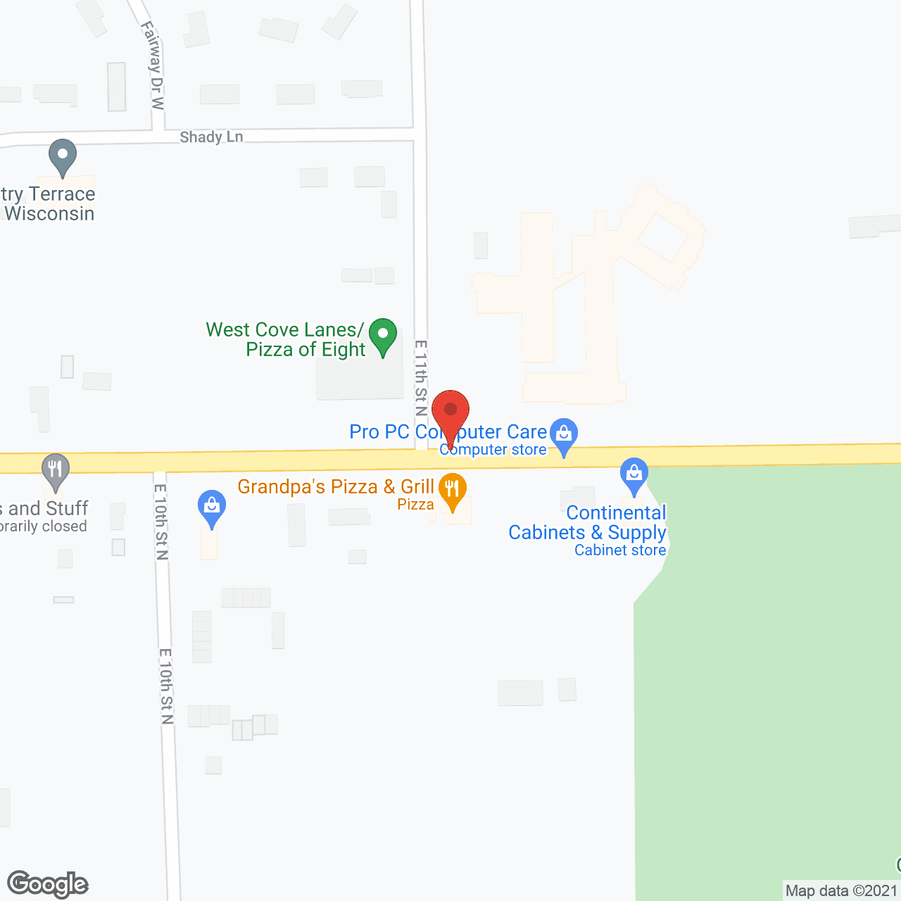 Map of the neighborhood around Ladysmith Nursing Home