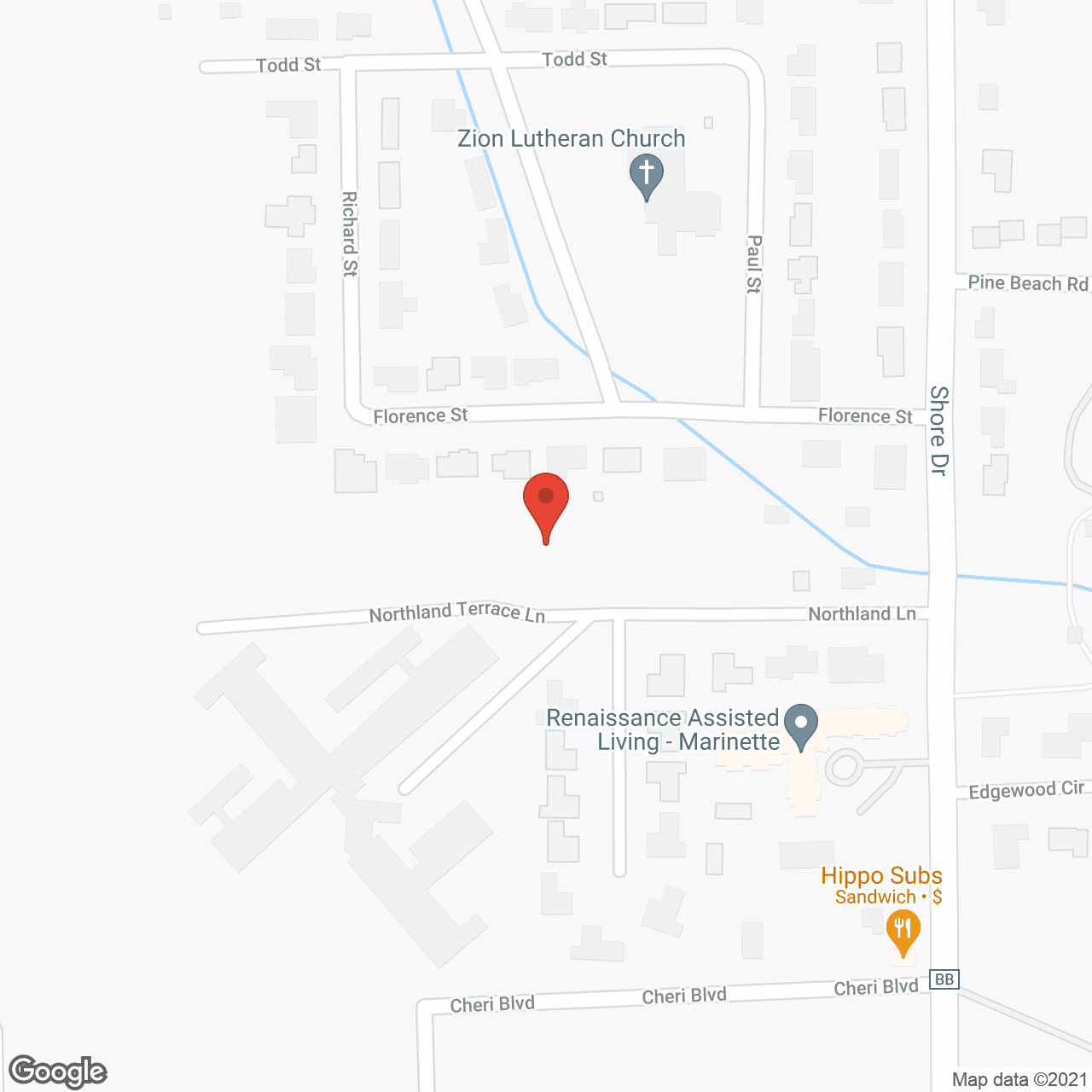 Map of the neighborhood around Northland Terrace Estates