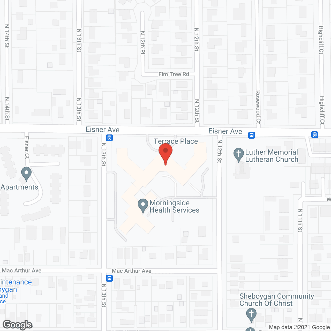 Map of the neighborhood around LakeHouse Sheboygan