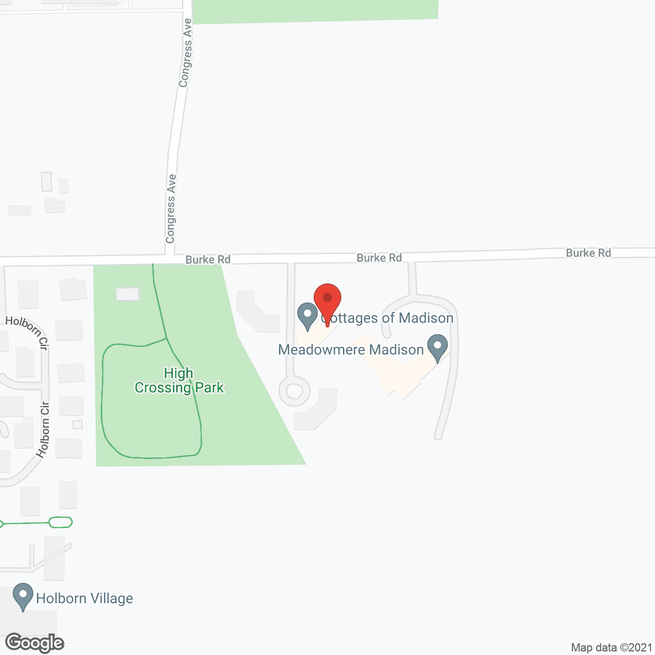 Map of the neighborhood around Madison Heights Senior Community