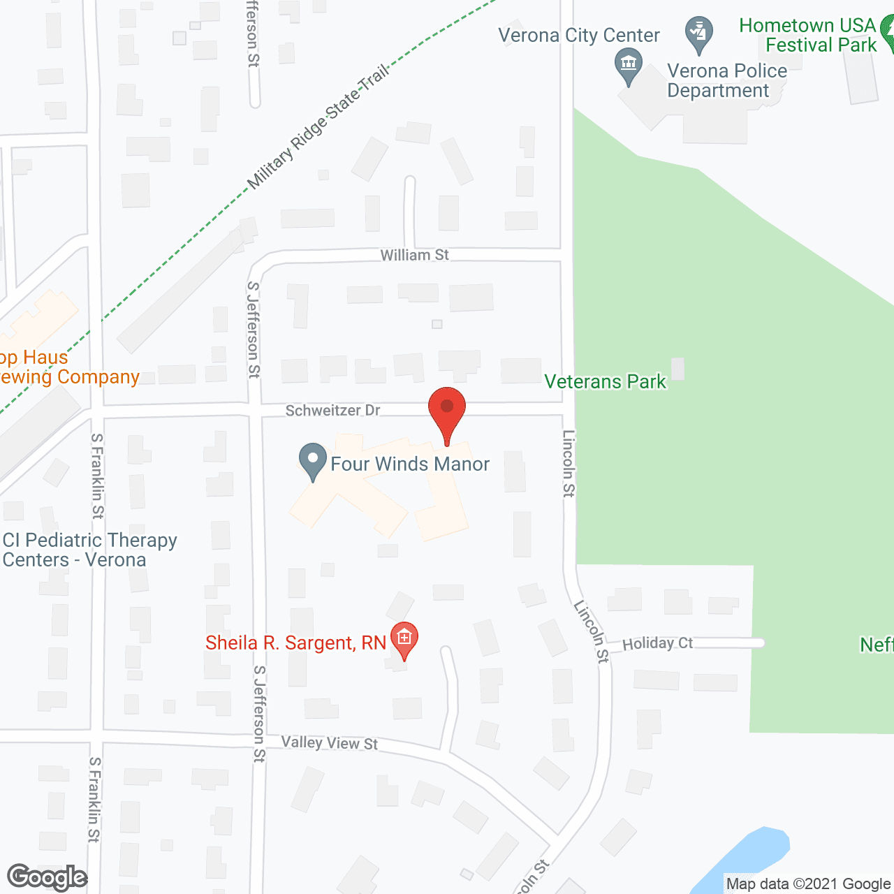 Map of the neighborhood around Four Winds Assisted Living