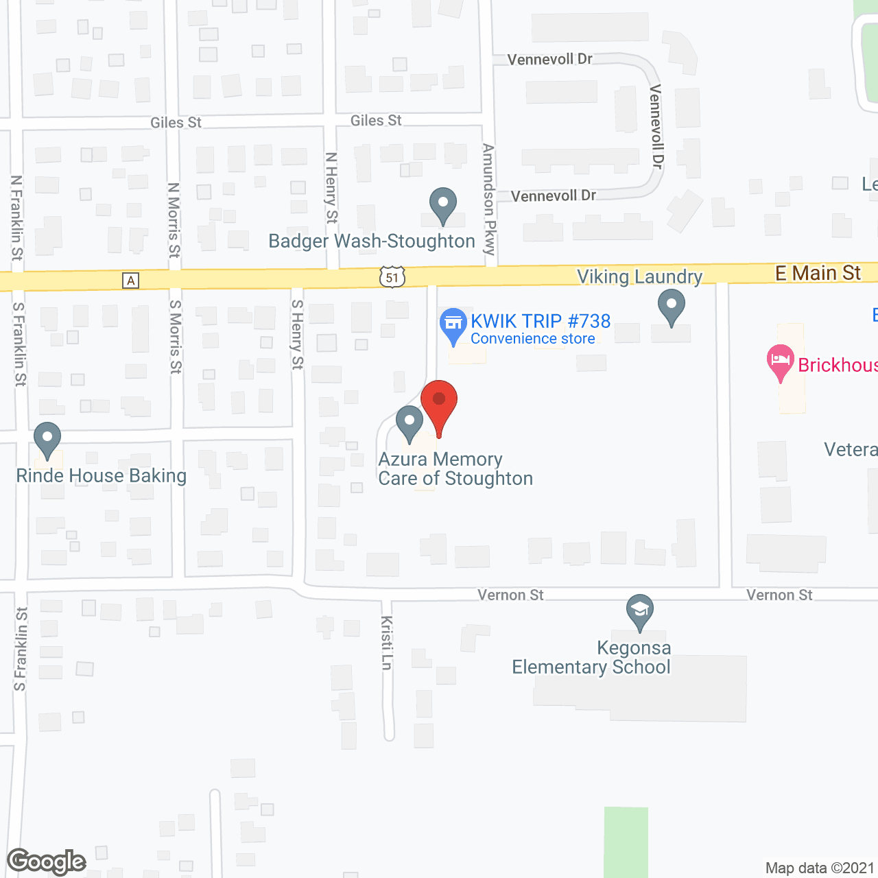 Map of the neighborhood around Azura Memory Care of Stoughton