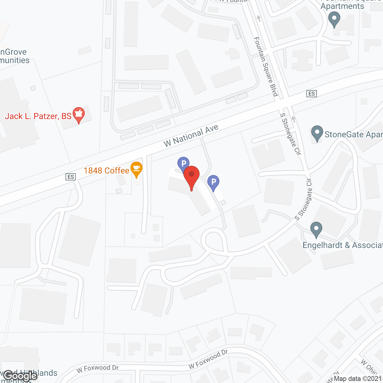 Map of the neighborhood around High Ridge Manor