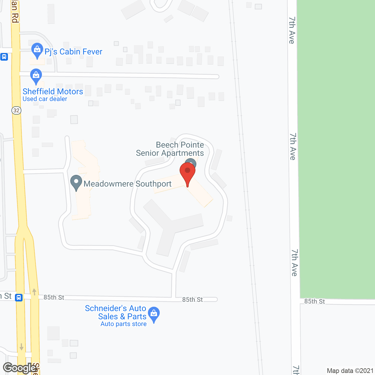 Map of the neighborhood around Beech Pointe Senior Apartments