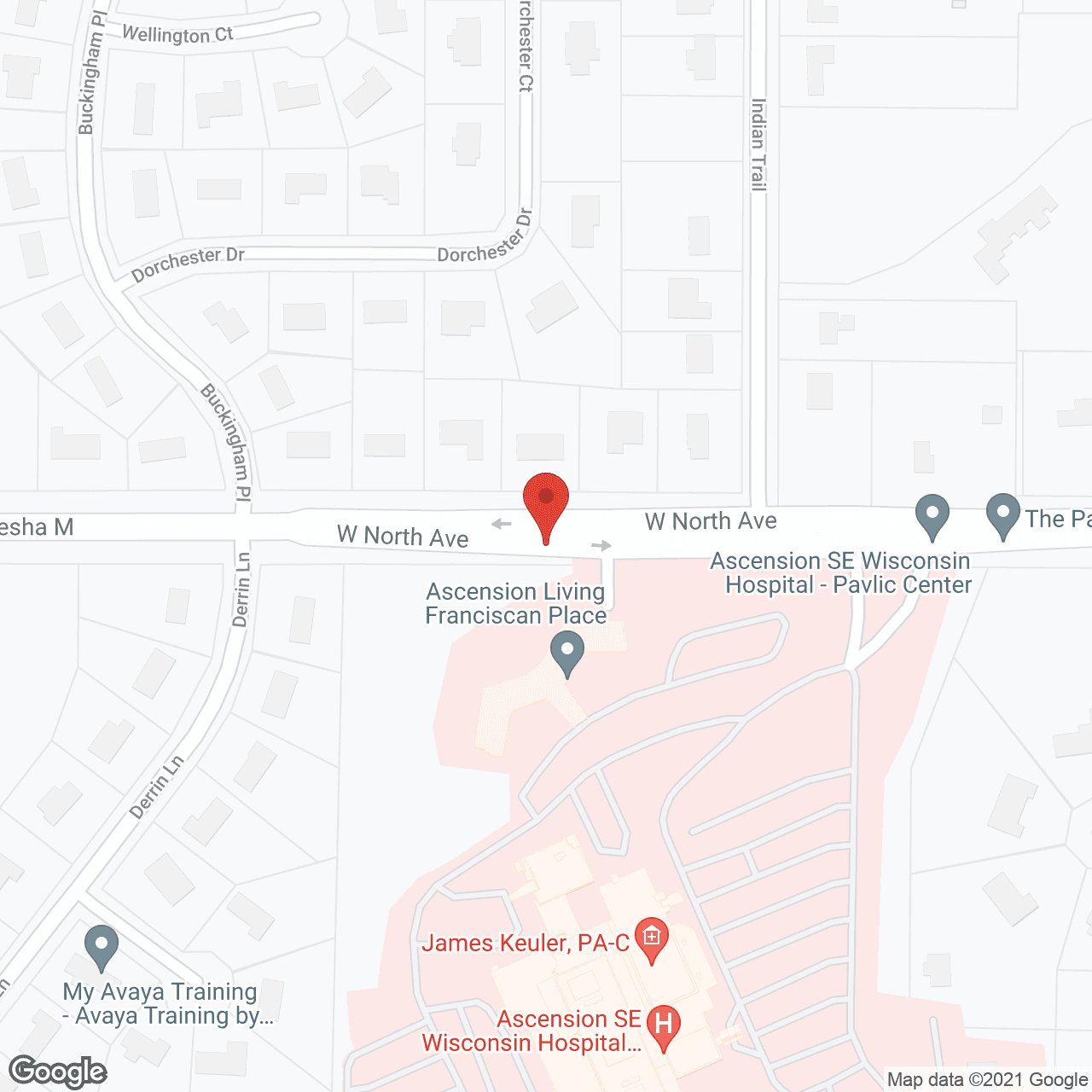 Map of the neighborhood around Franciscan Woods