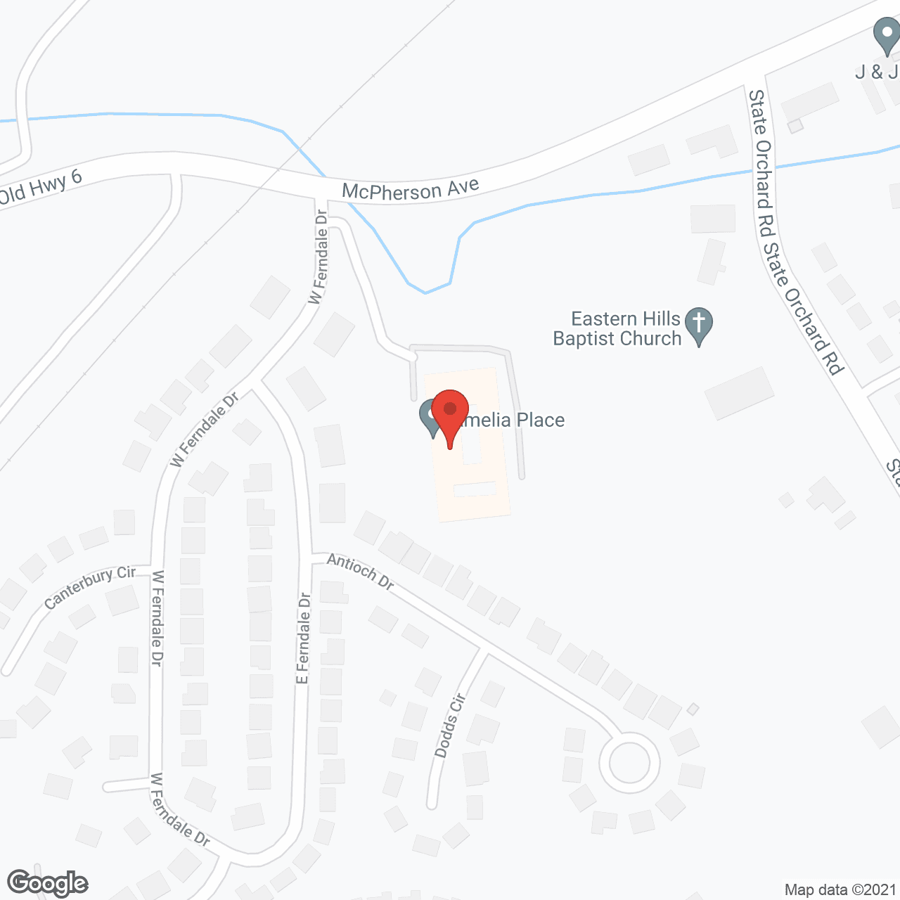 Map of the neighborhood around Amelia Senior Living