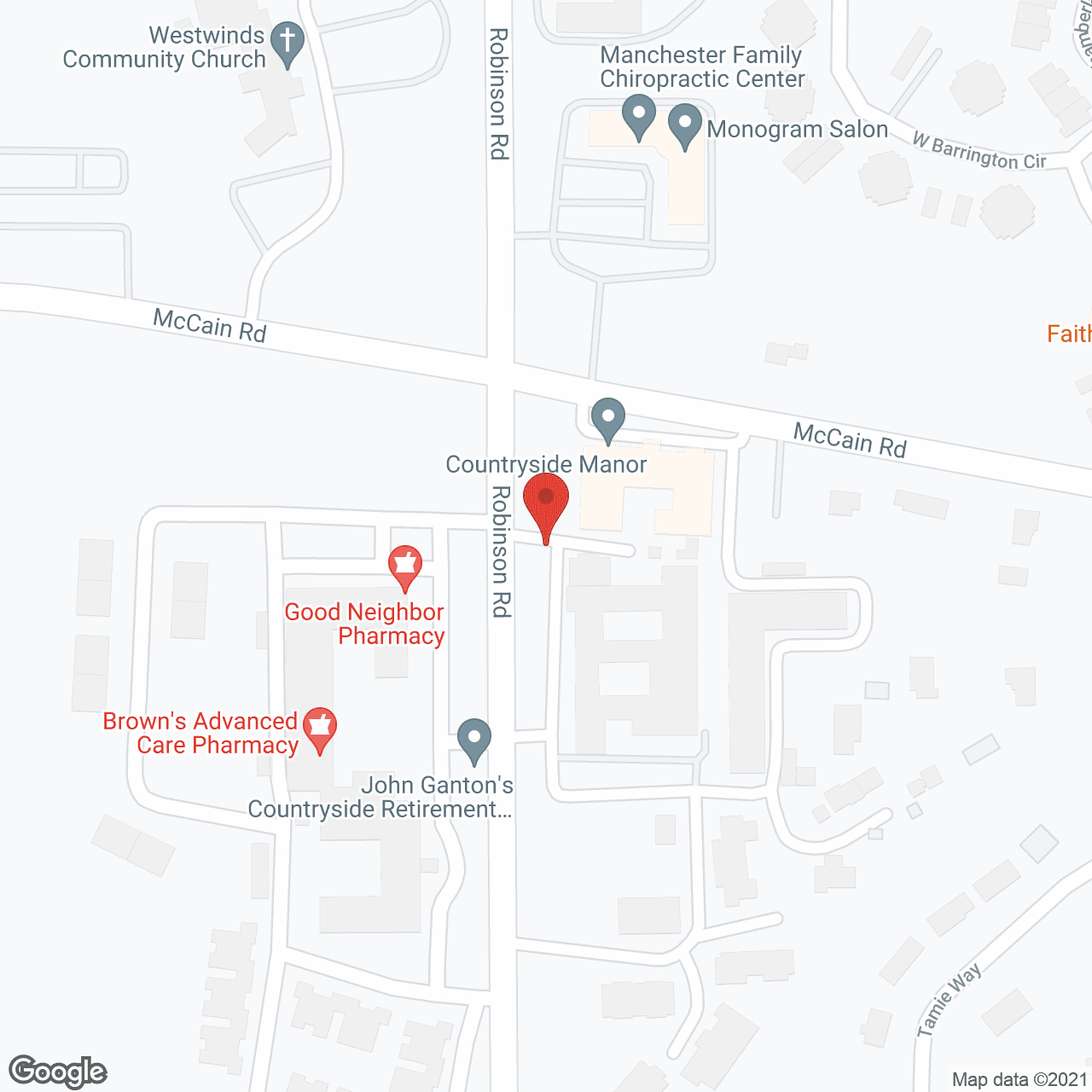 Map of the neighborhood around Countryside Villa