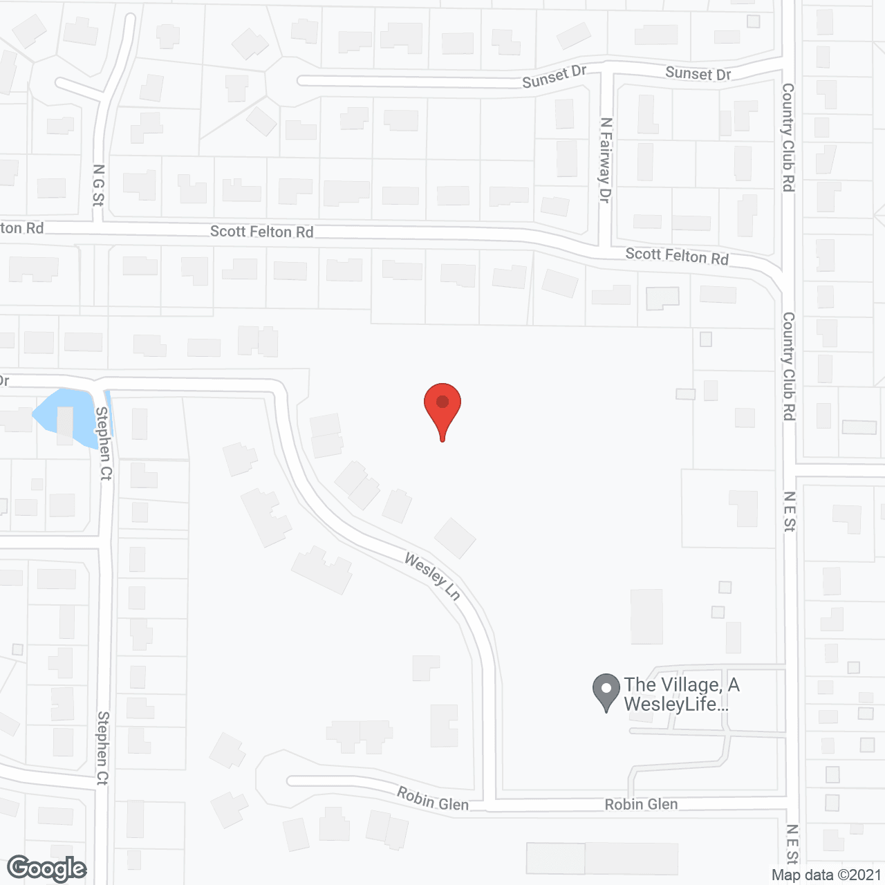Map of the neighborhood around Wesley The Village