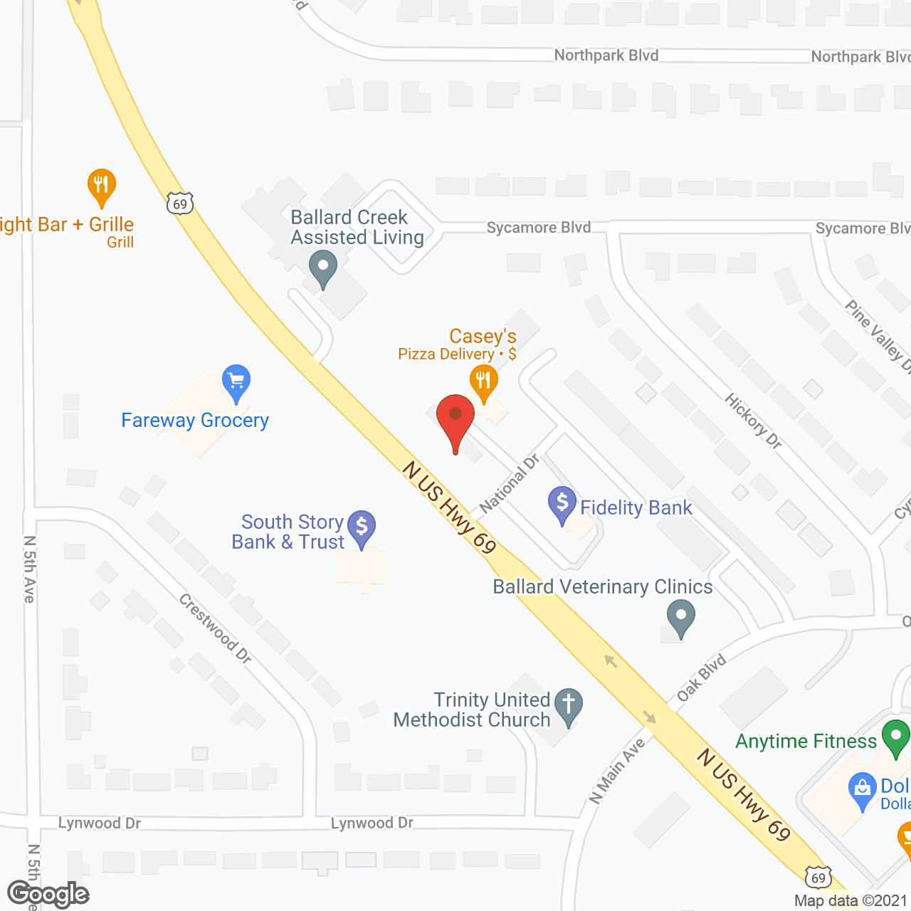 Map of the neighborhood around Ballard Creek Community