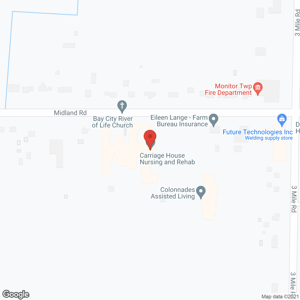Map of the neighborhood around Carriage House of Bay City