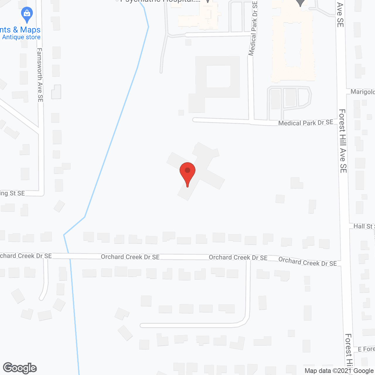 Map of the neighborhood around Heather Hills Care Ctr