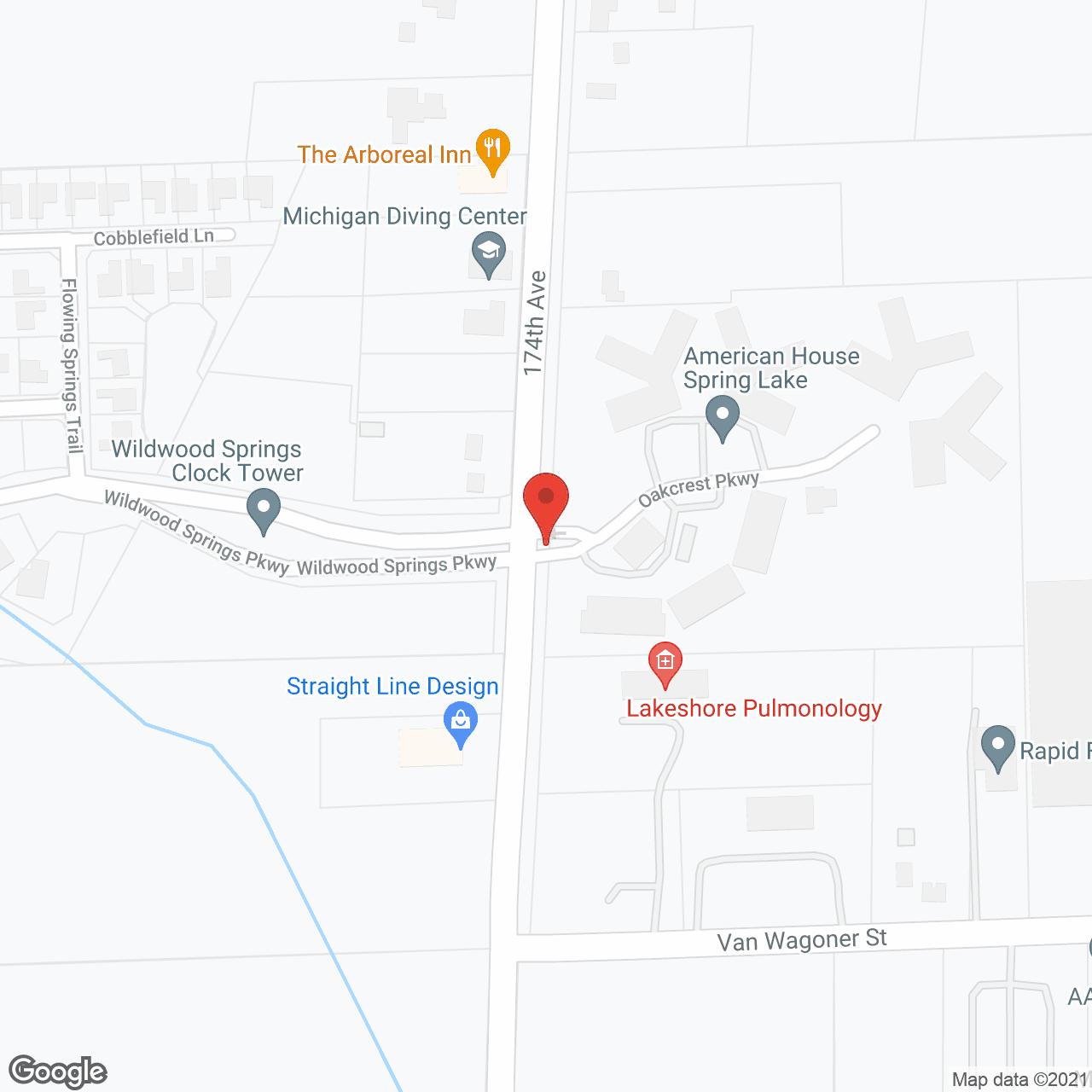 Map of the neighborhood around American House Spring Lake