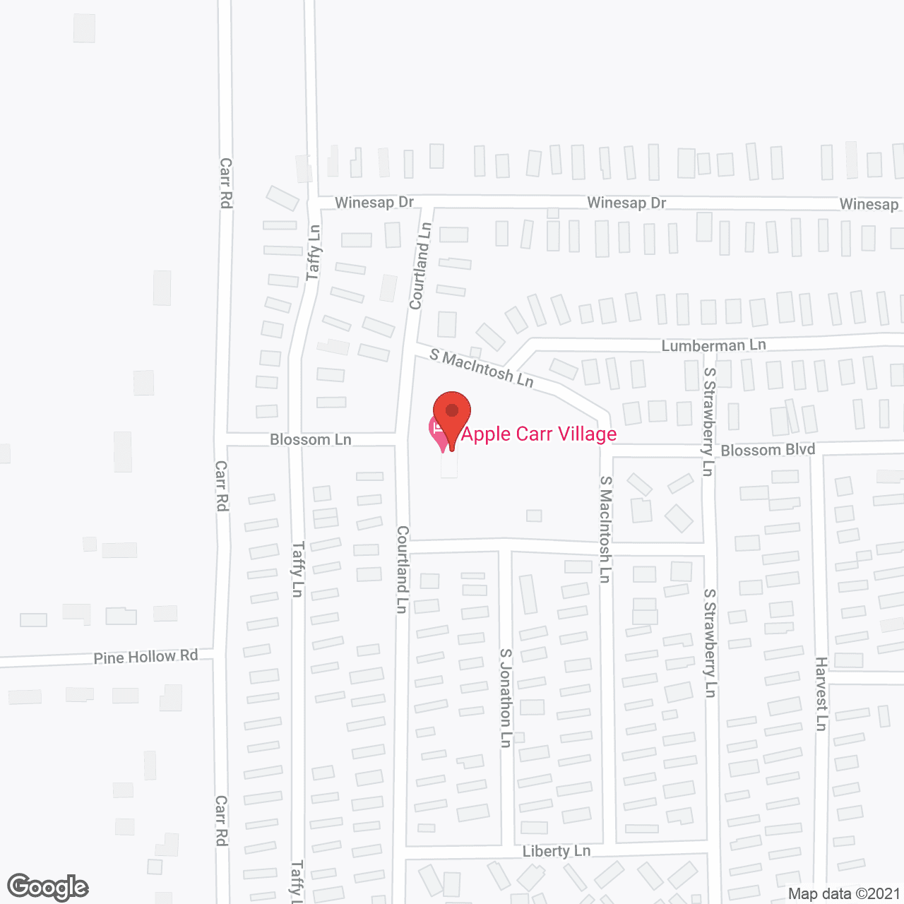 Map of the neighborhood around Apple Carr Village
