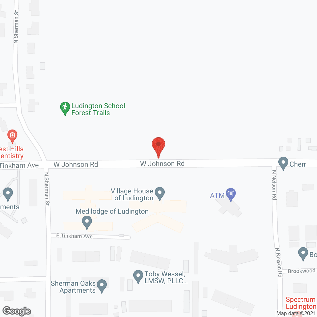 Map of the neighborhood around Village Manor of Ludington