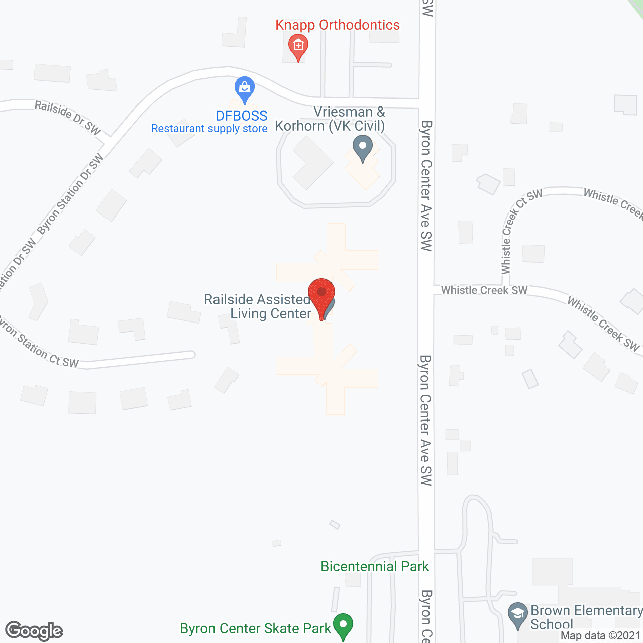 Map of the neighborhood around Railside Living Center