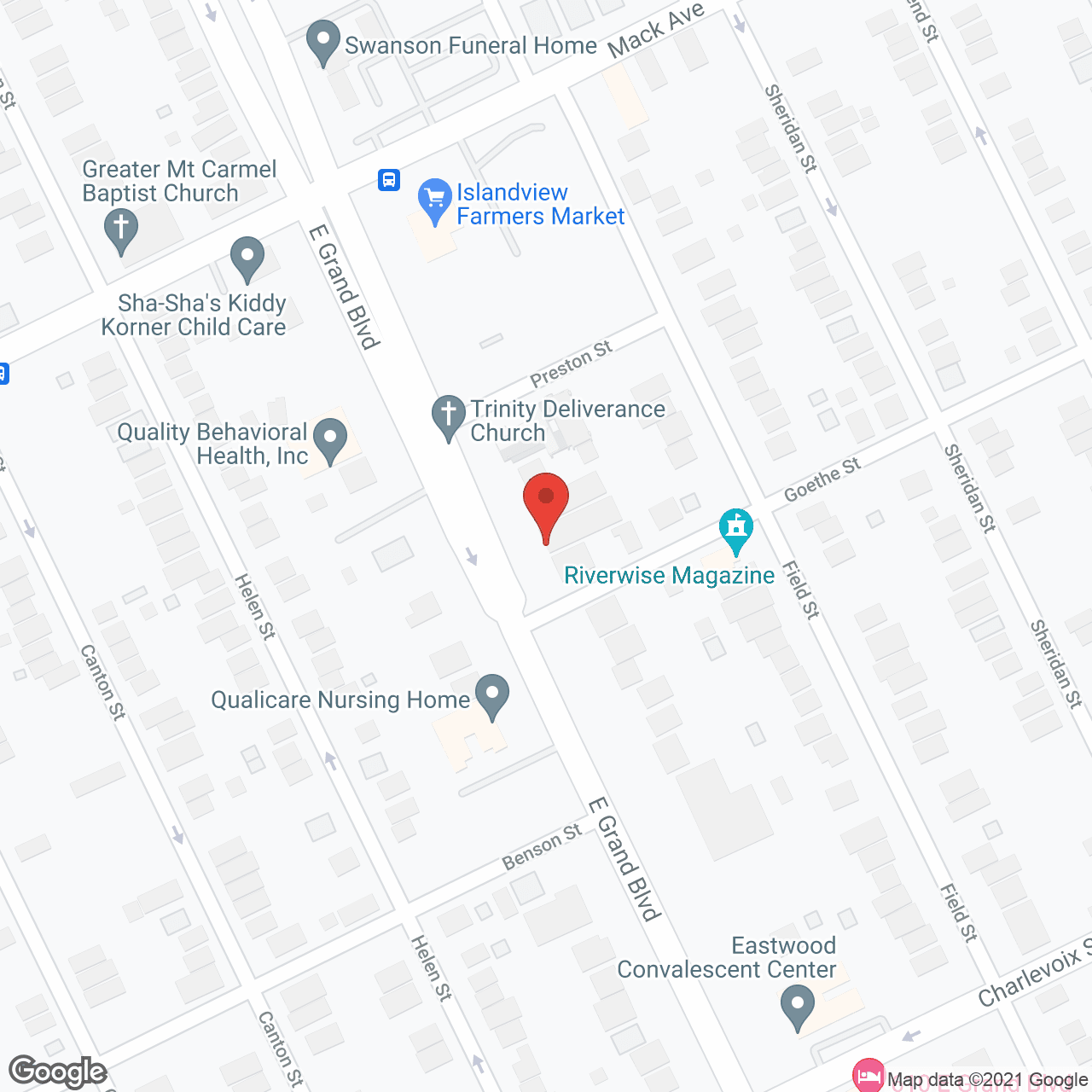 Map of the neighborhood around New Detroit Nursing Ctr