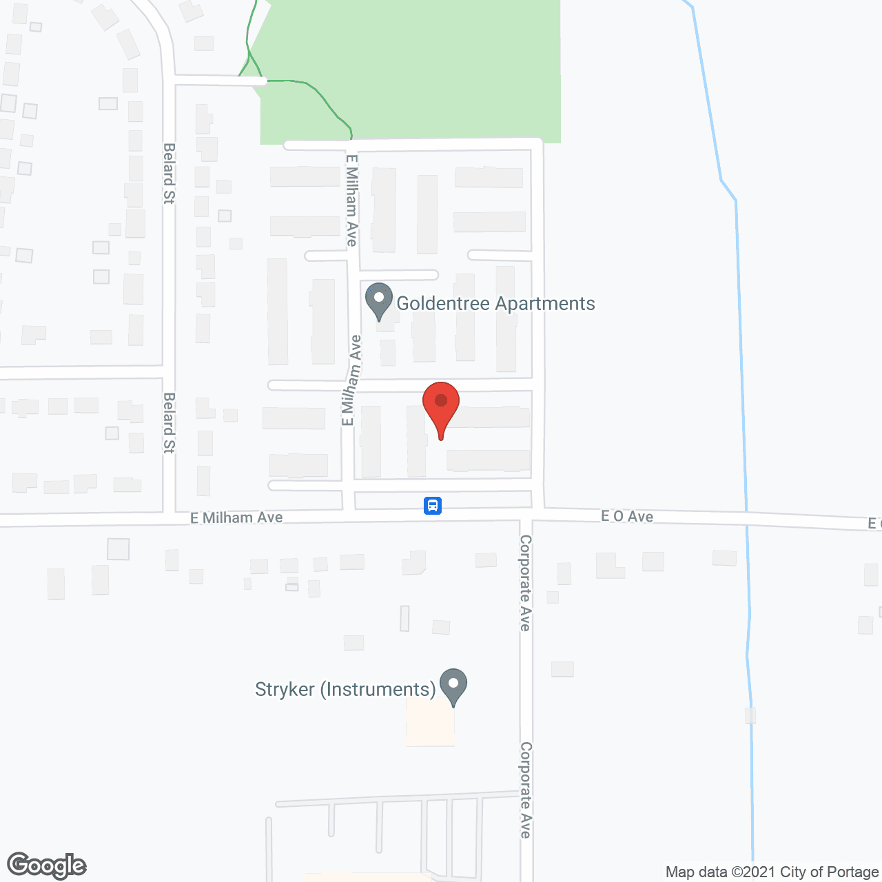 Map of the neighborhood around Goldentree Apartments