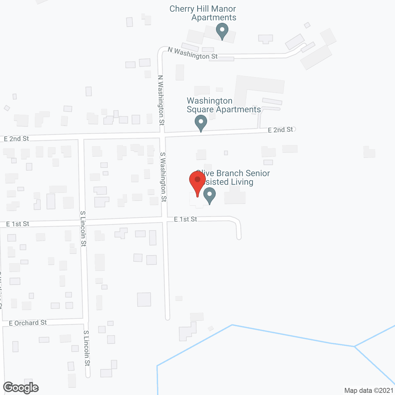 Map of the neighborhood around Olive Branch Senior Assisted