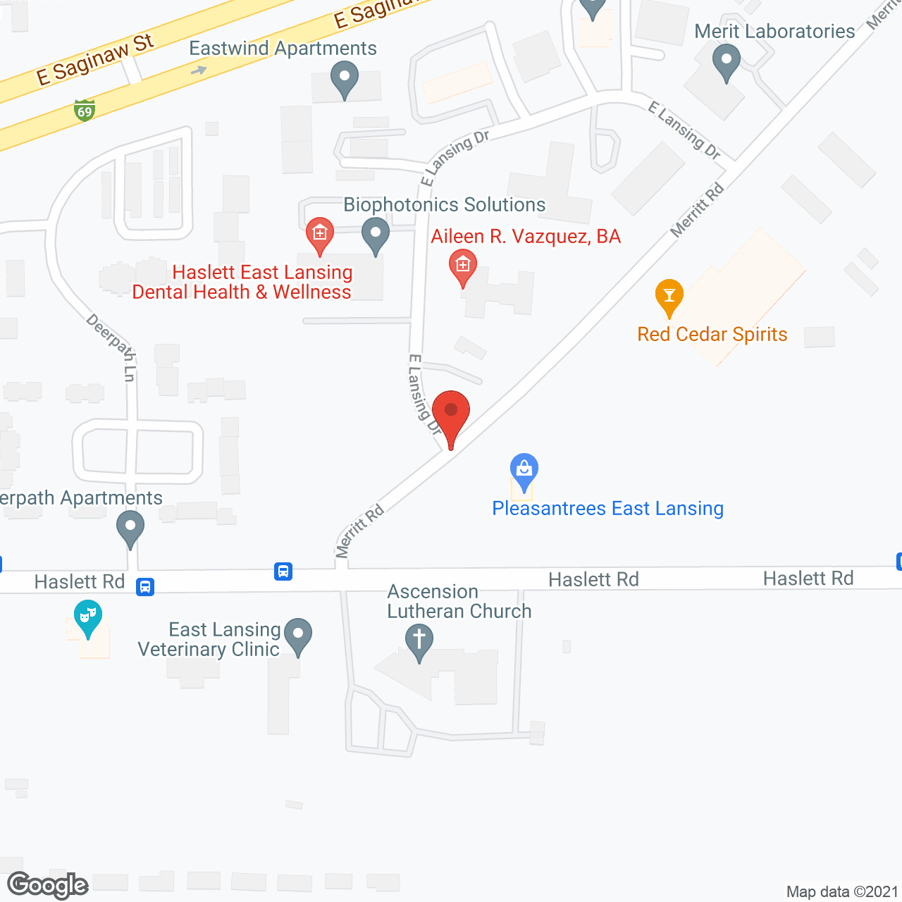 Map of the neighborhood around Sparrow House System Dimondale