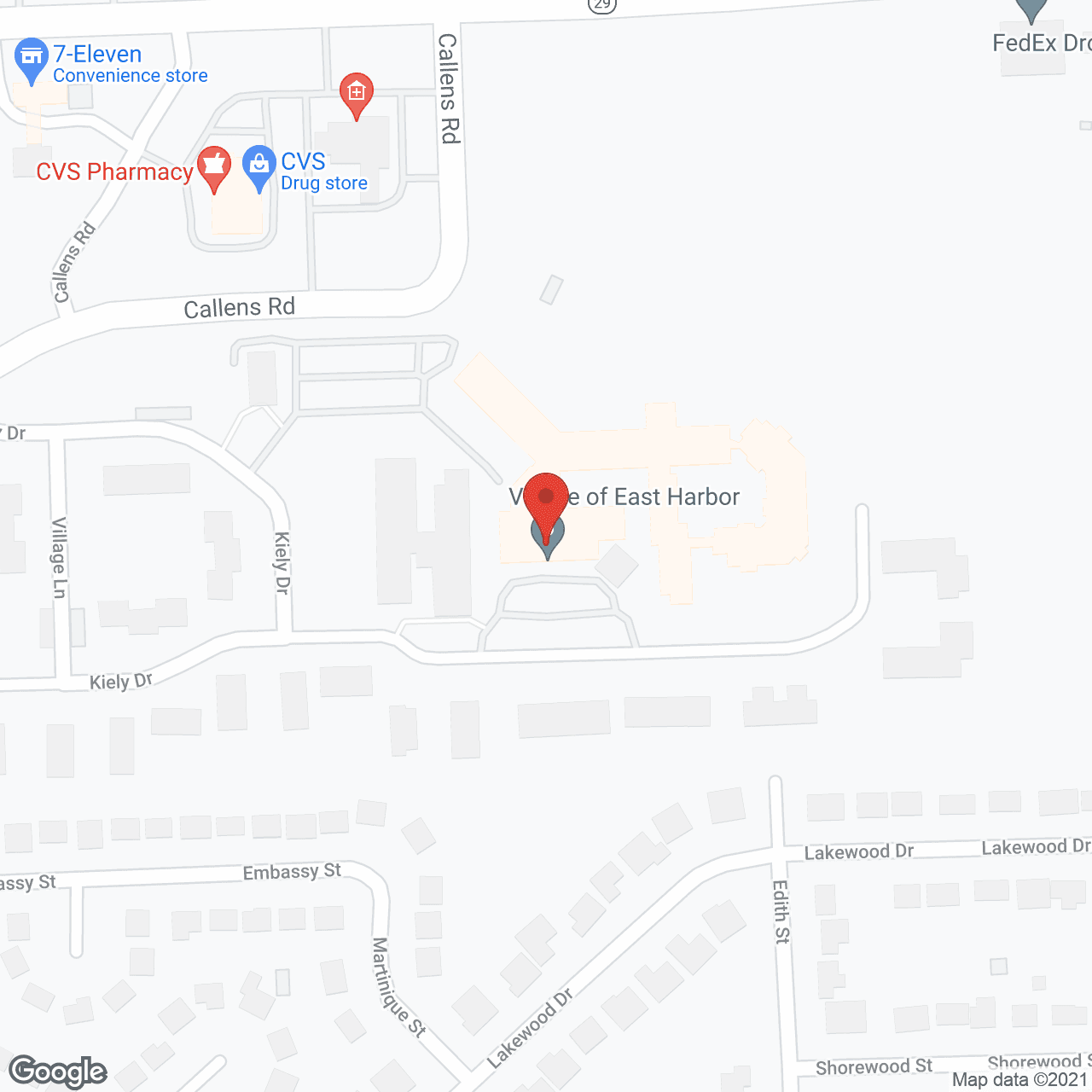 Map of the neighborhood around The Village of East Harbor