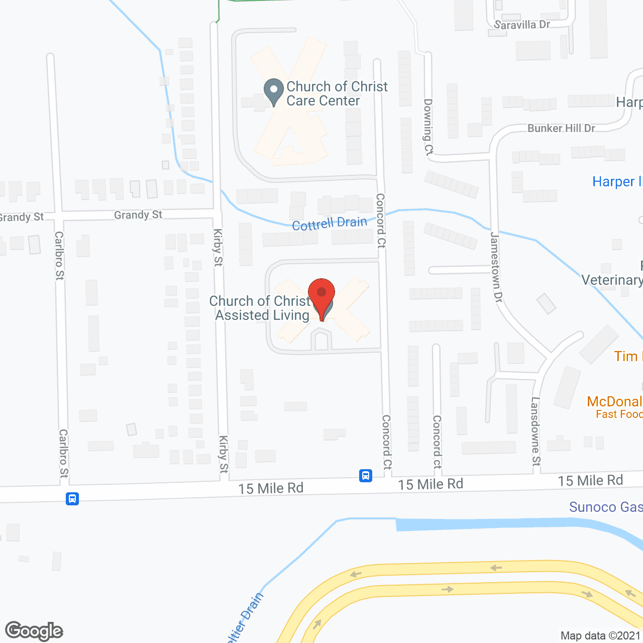Map of the neighborhood around Church of Christ Assisted Living