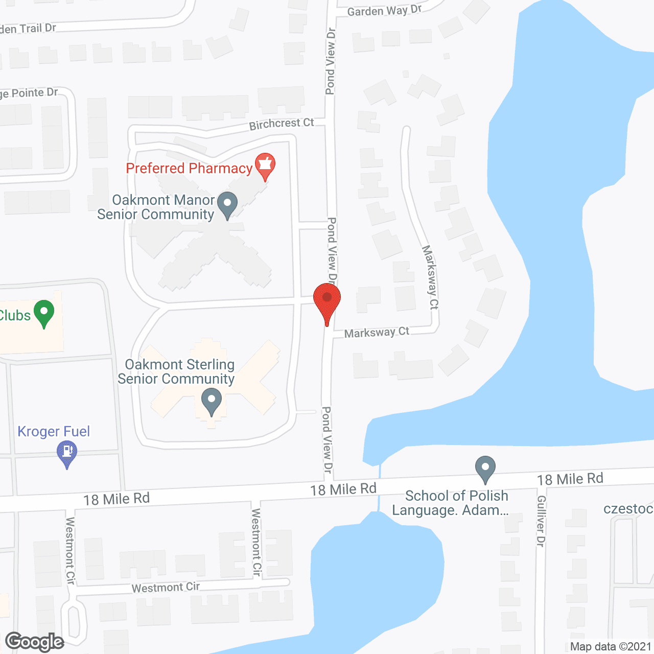 Map of the neighborhood around Oakmont Sterling