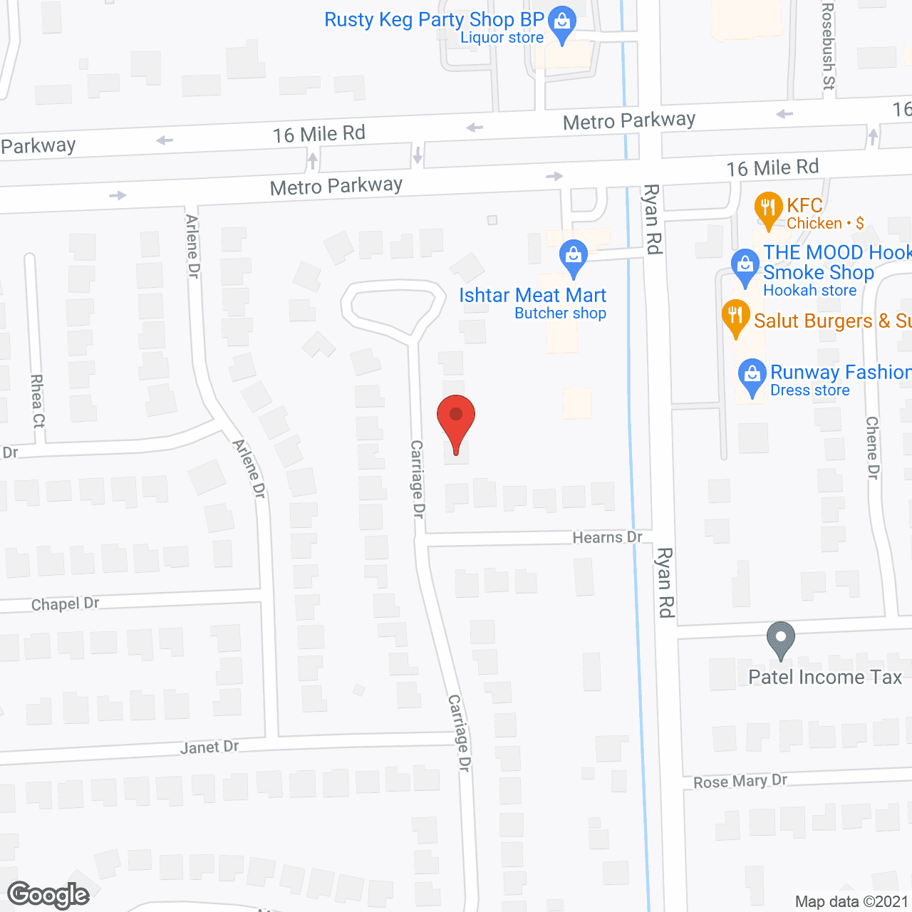 Map of the neighborhood around Bentley Adult Foster Care Home
