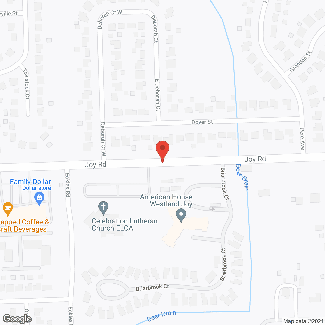 Map of the neighborhood around American House Westland Joy Senior Living
