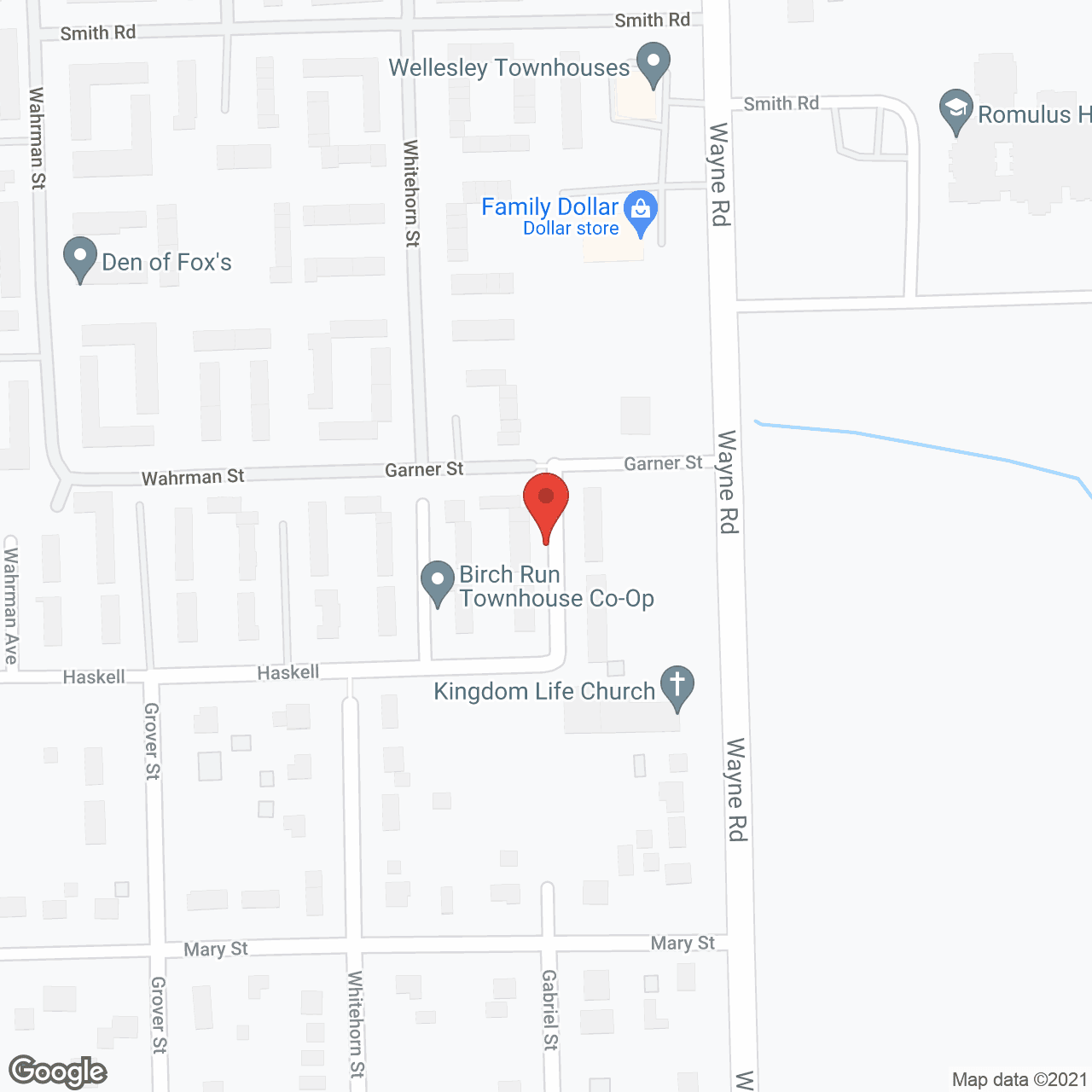 Map of the neighborhood around Birch Run Townhouse