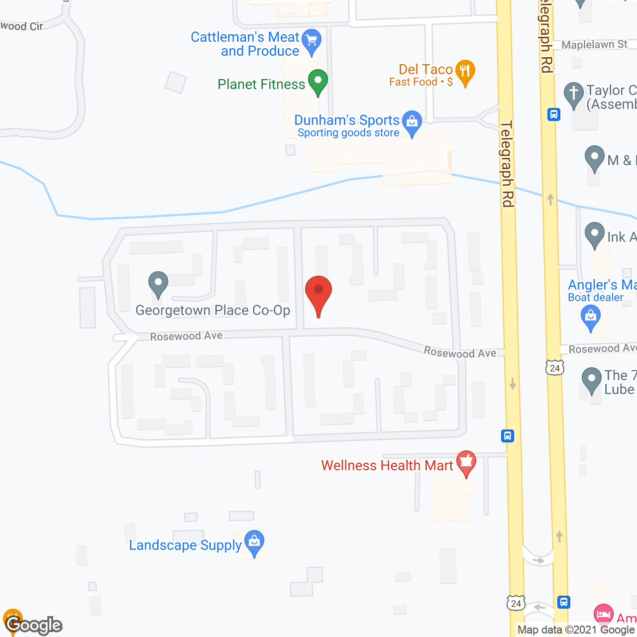 Map of the neighborhood around Georgetown Place Cooperative