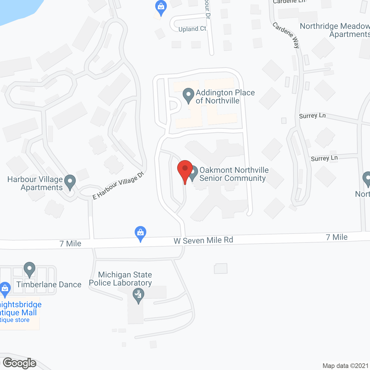 Map of the neighborhood around Oakmont Northville