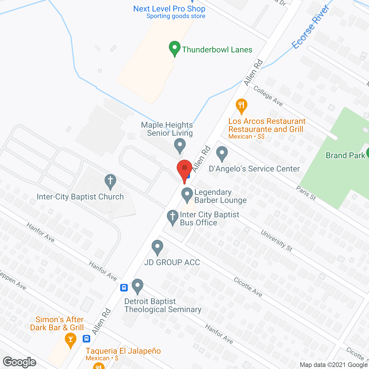 Map of the neighborhood around Maple Heights Retirement Community
