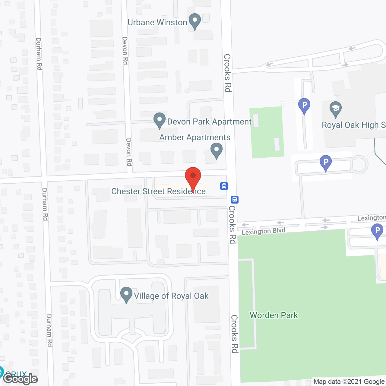 Map of the neighborhood around Chester Street Residence