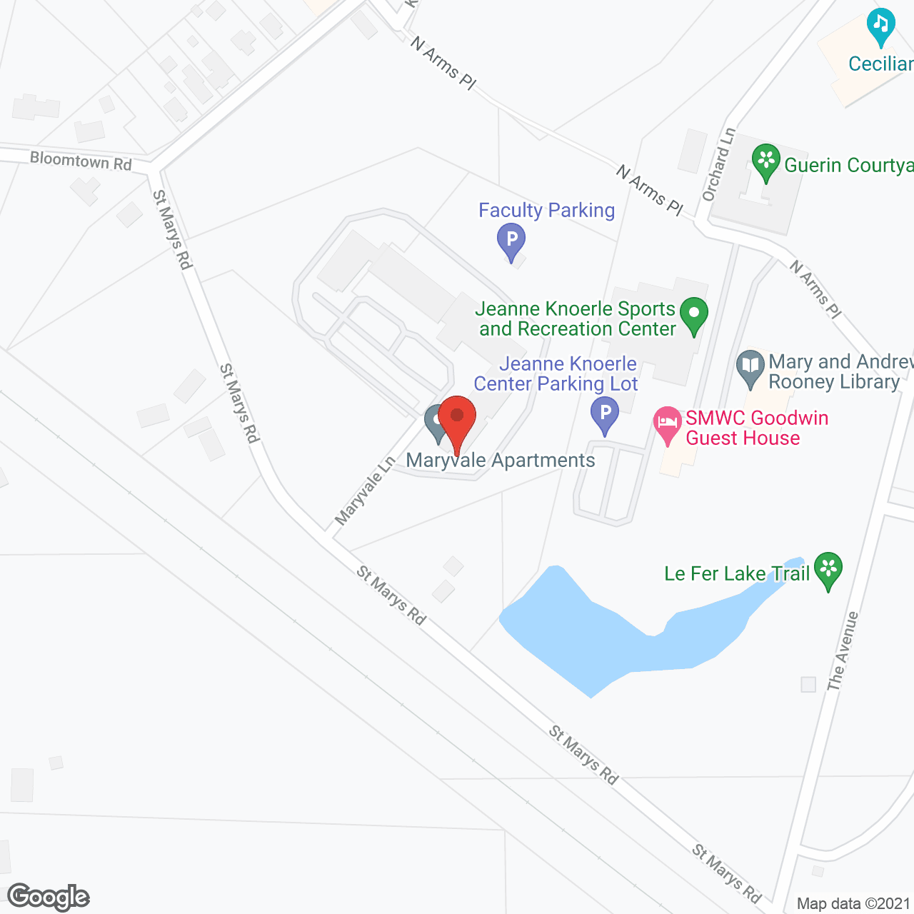 Map of the neighborhood around Maryvale Apartments