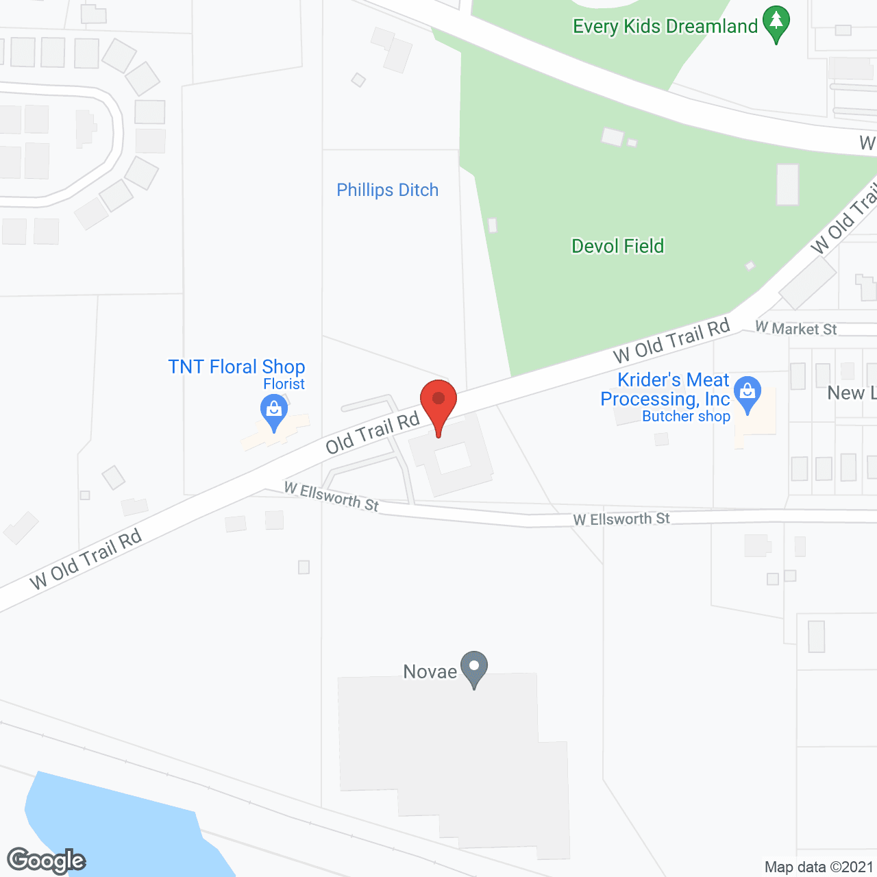 Map of the neighborhood around Miller's Merry Manor Inc