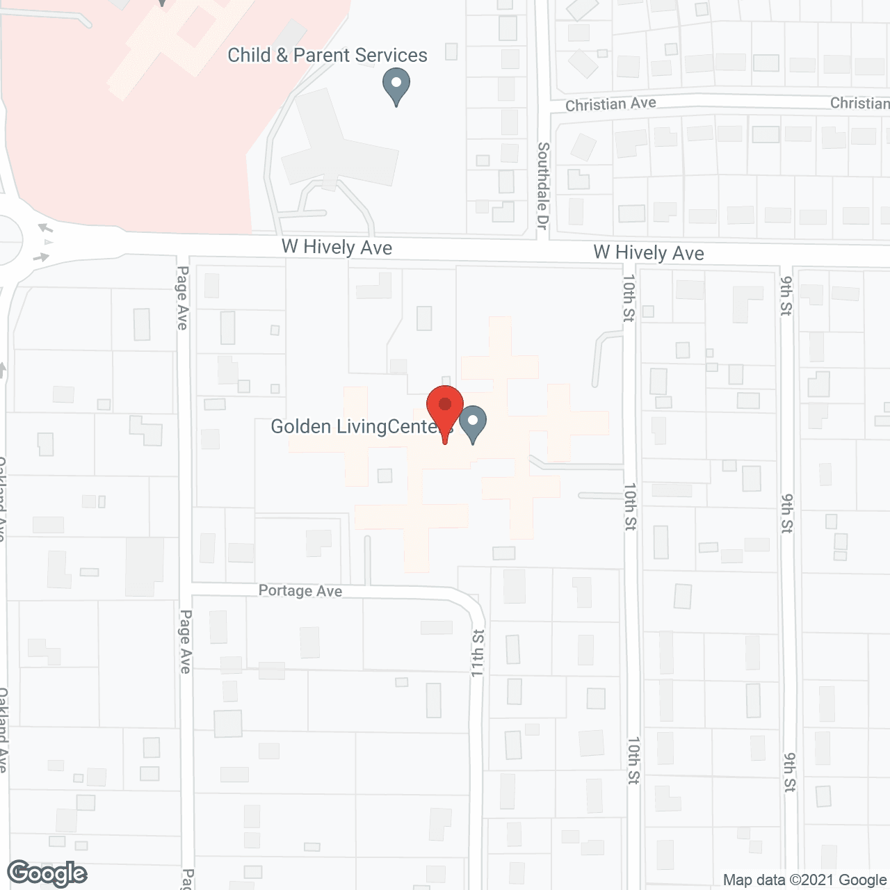 Map of the neighborhood around Elkhart Care Center