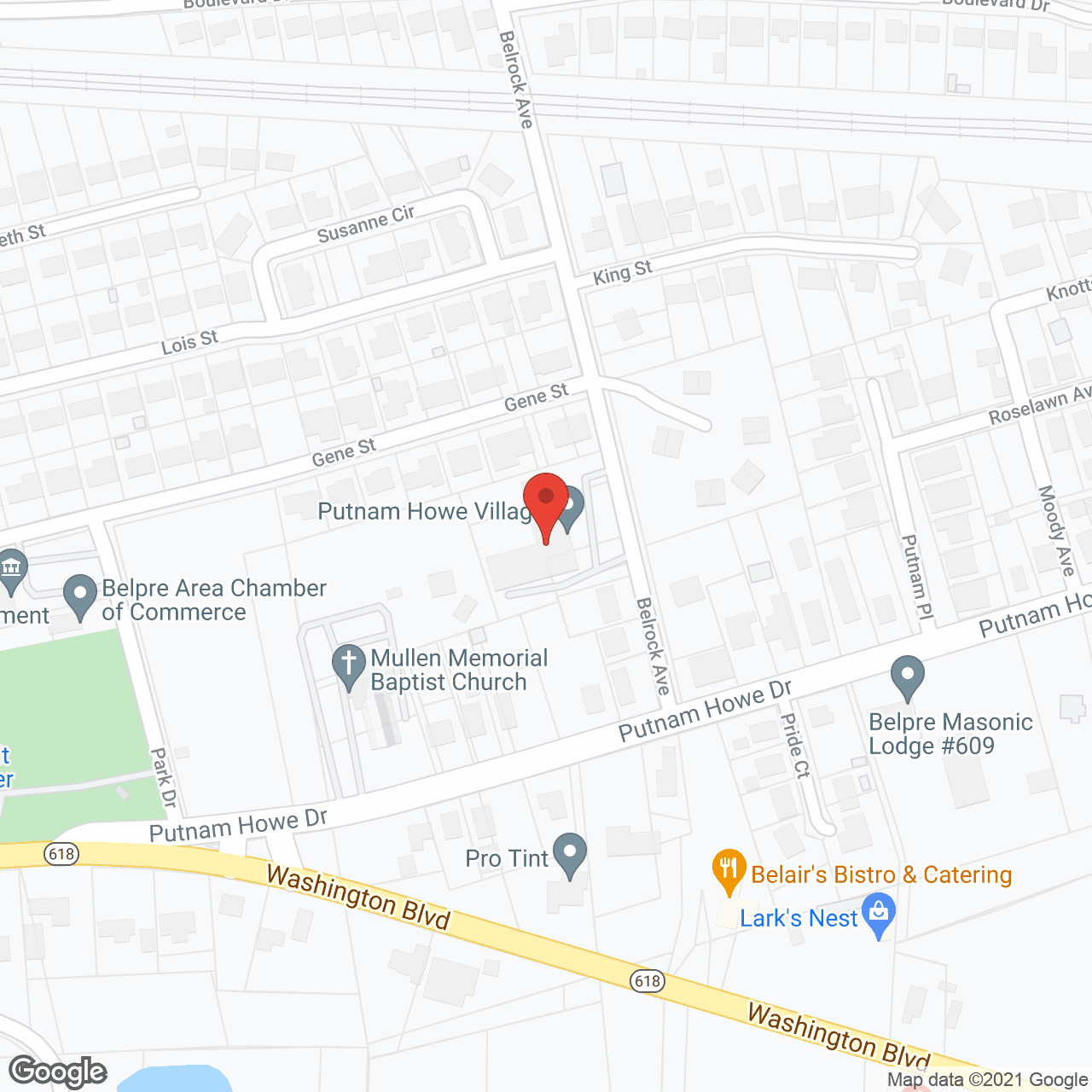 Map of the neighborhood around Putnam Howe Village