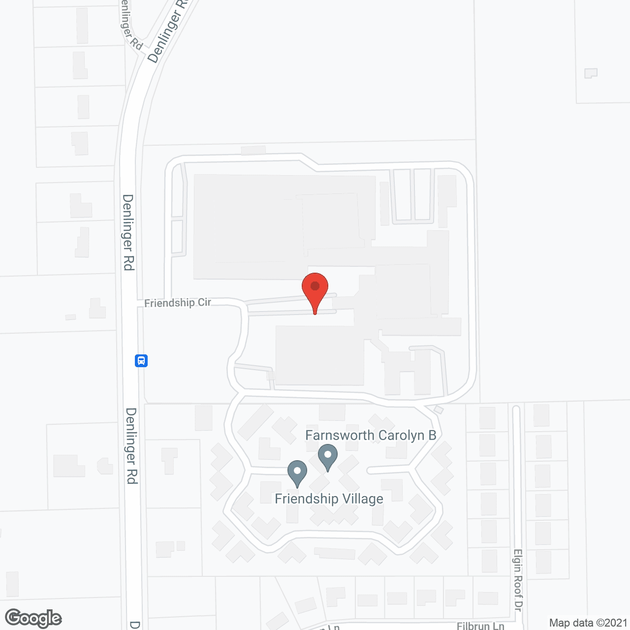 Map of the neighborhood around Friendship Village