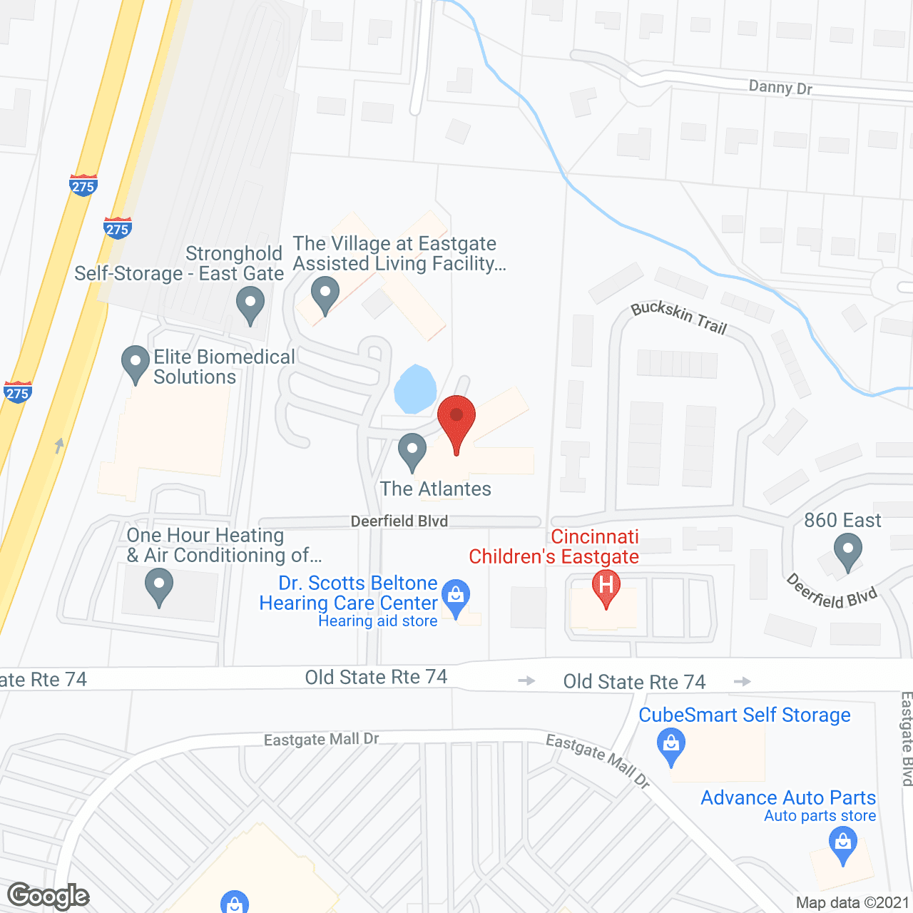 Map of the neighborhood around Eastgate Village