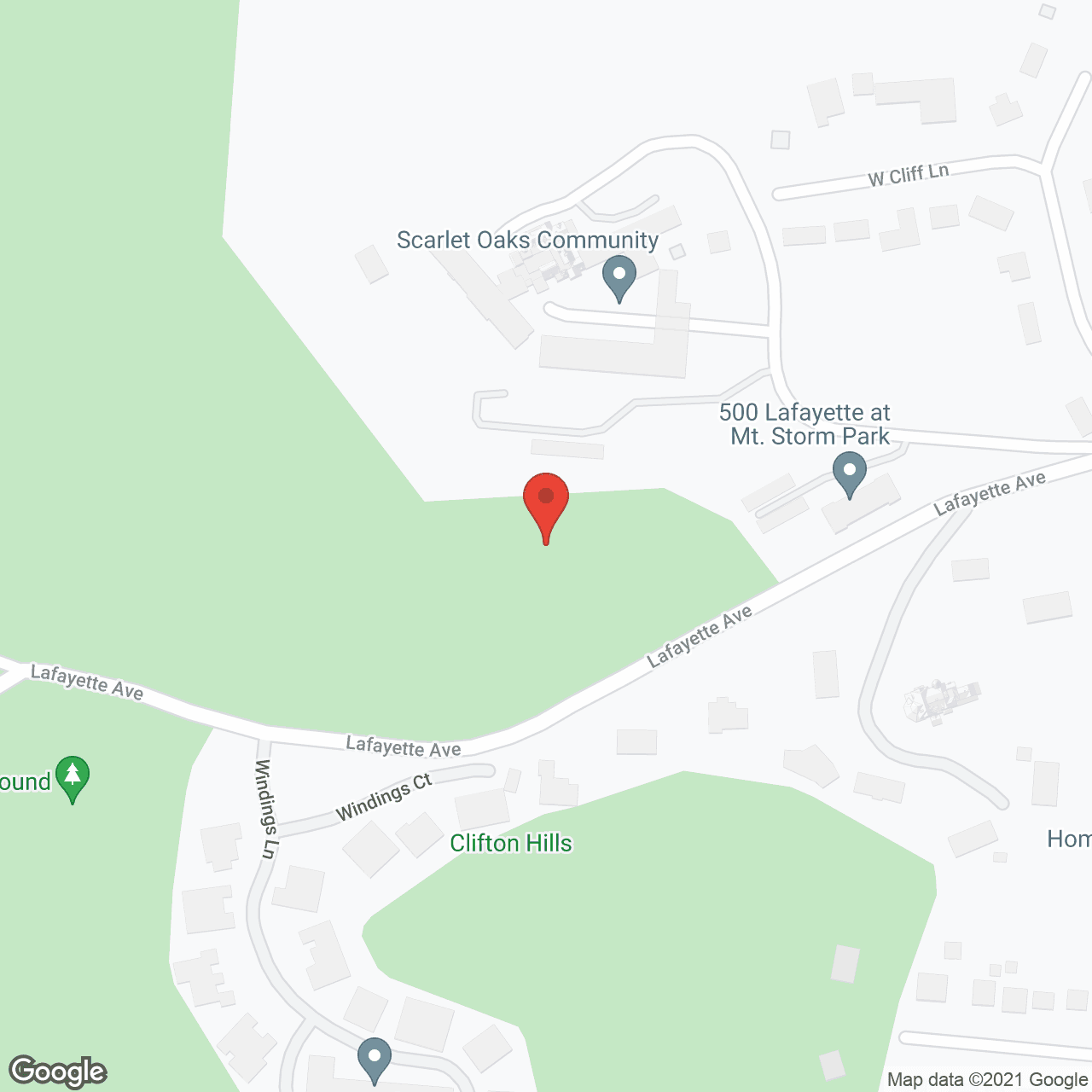 Map of the neighborhood around Scarlet Oaks Retirement