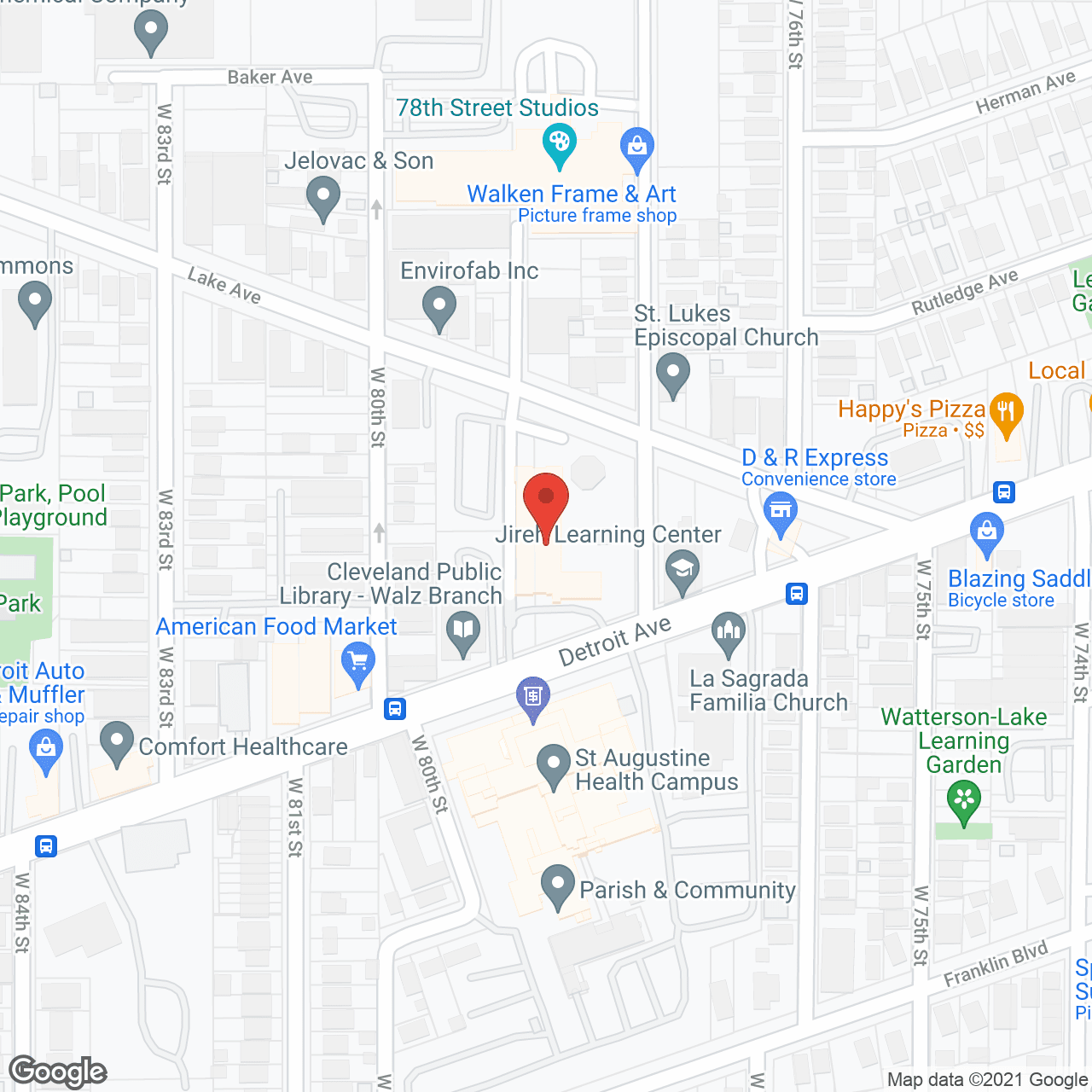 Map of the neighborhood around St Augustine Towers