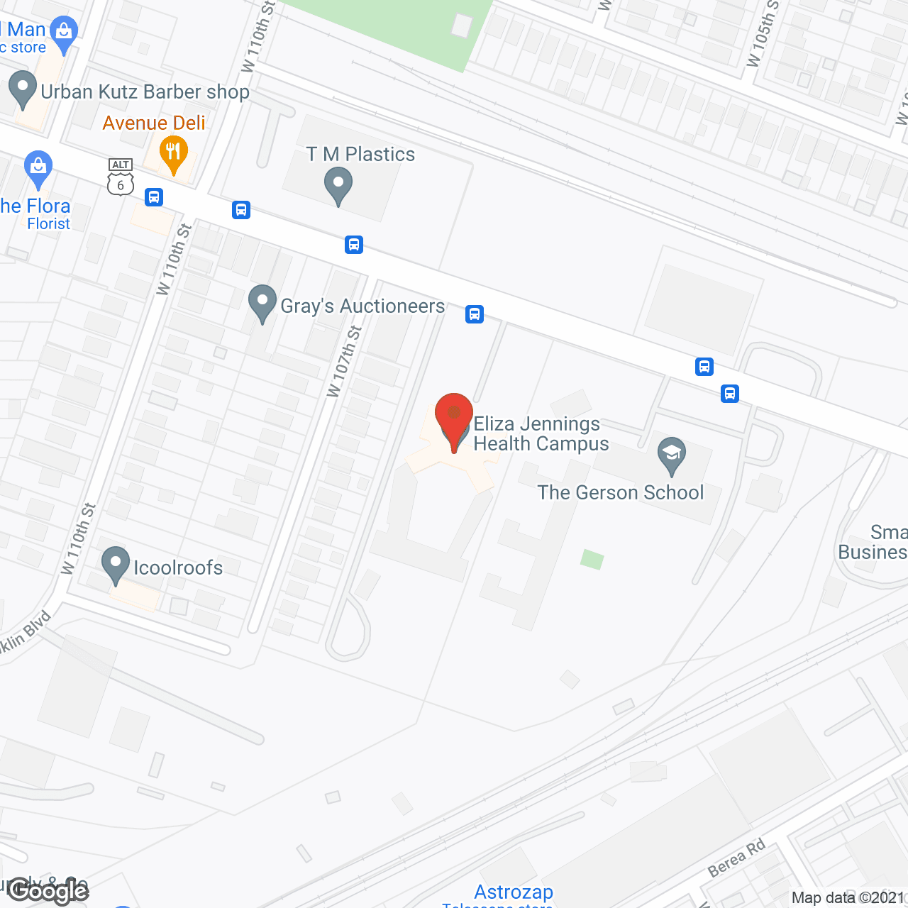 Map of the neighborhood around Eliza Jennings