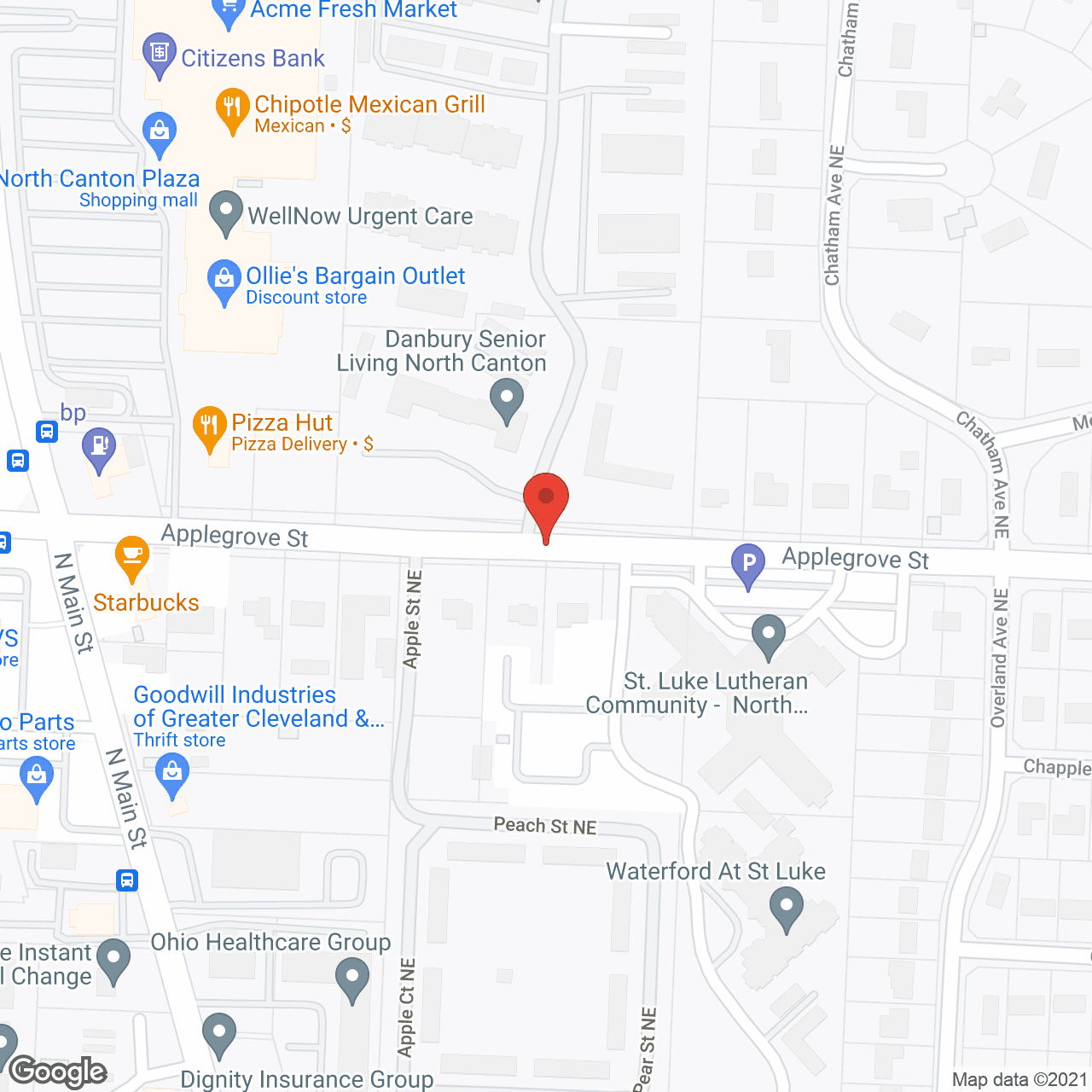 Map of the neighborhood around Danbury North Canton