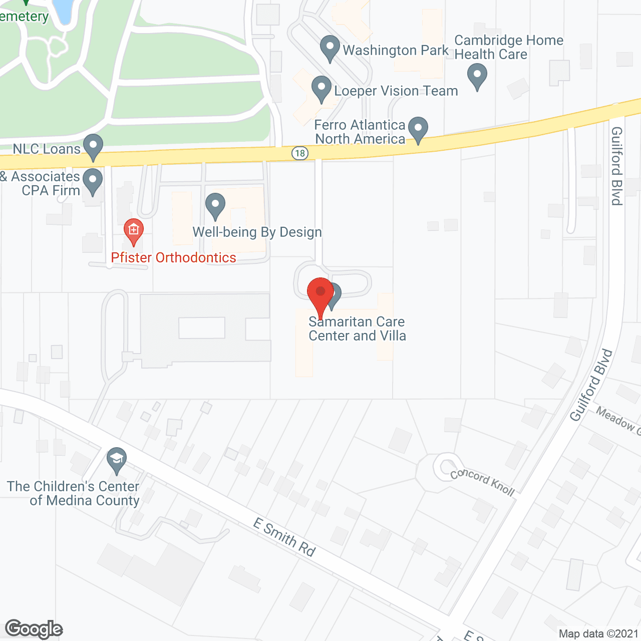 Map of the neighborhood around Samaritan Care Center