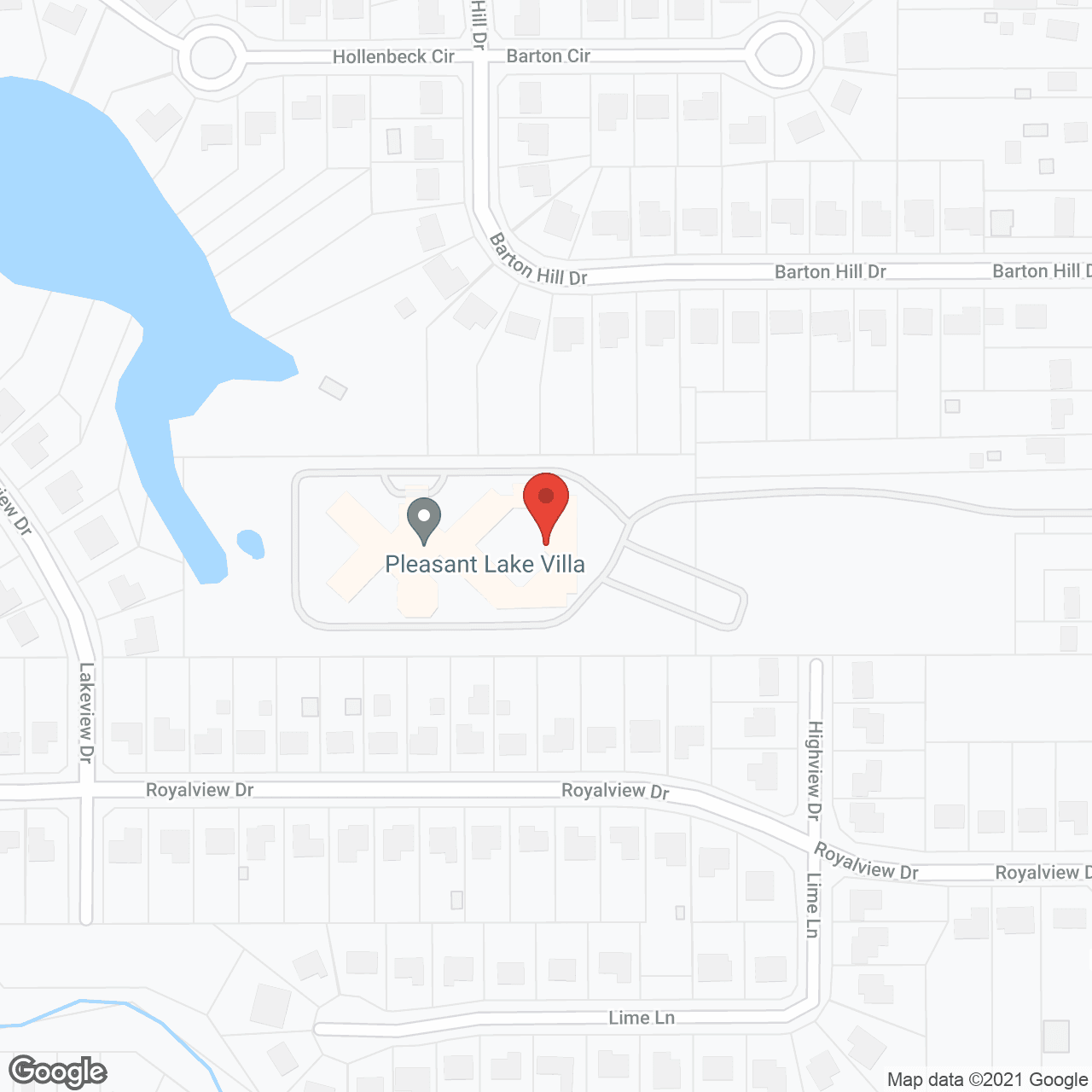 Map of the neighborhood around Pleasant Lake Villa