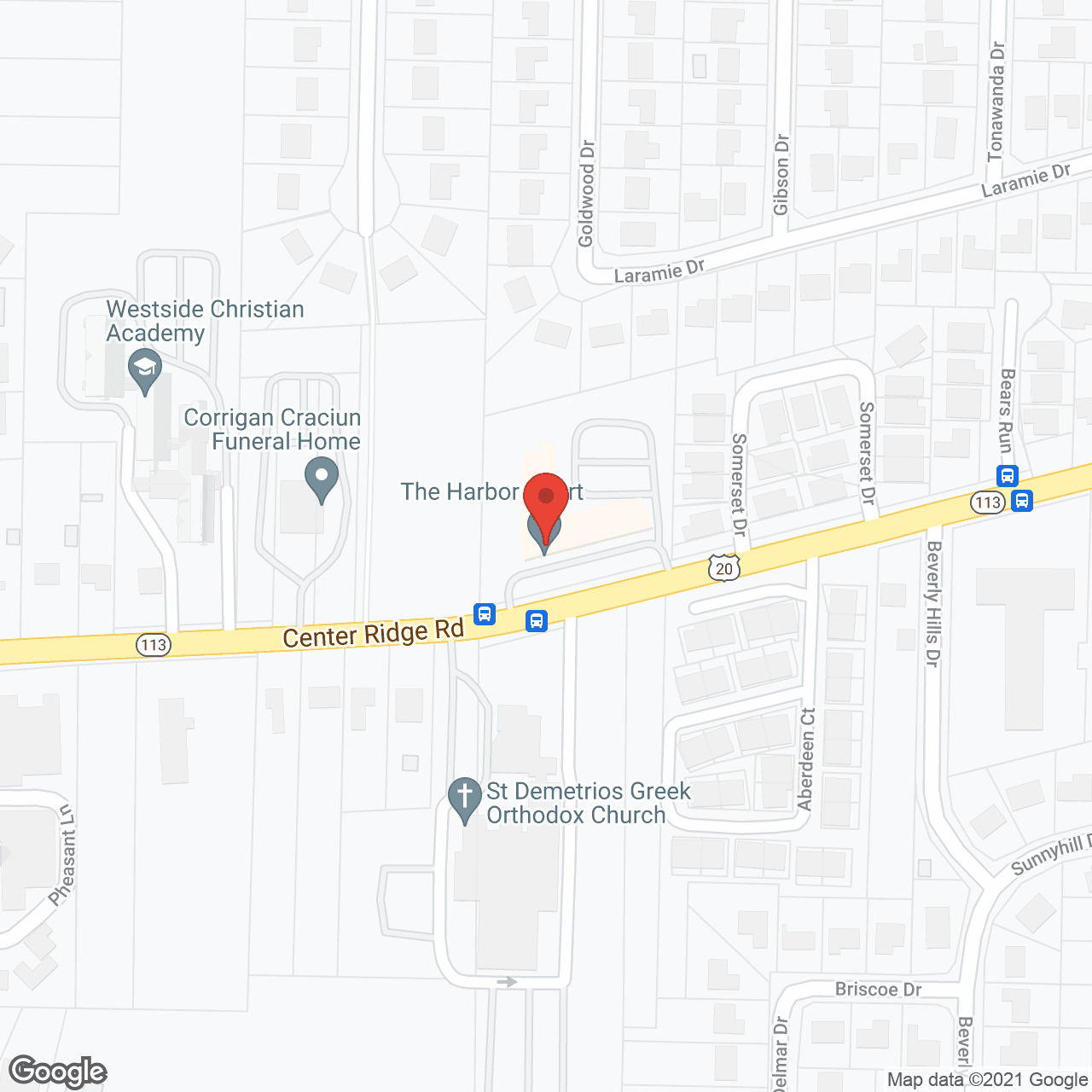 Map of the neighborhood around Rocky River Village
